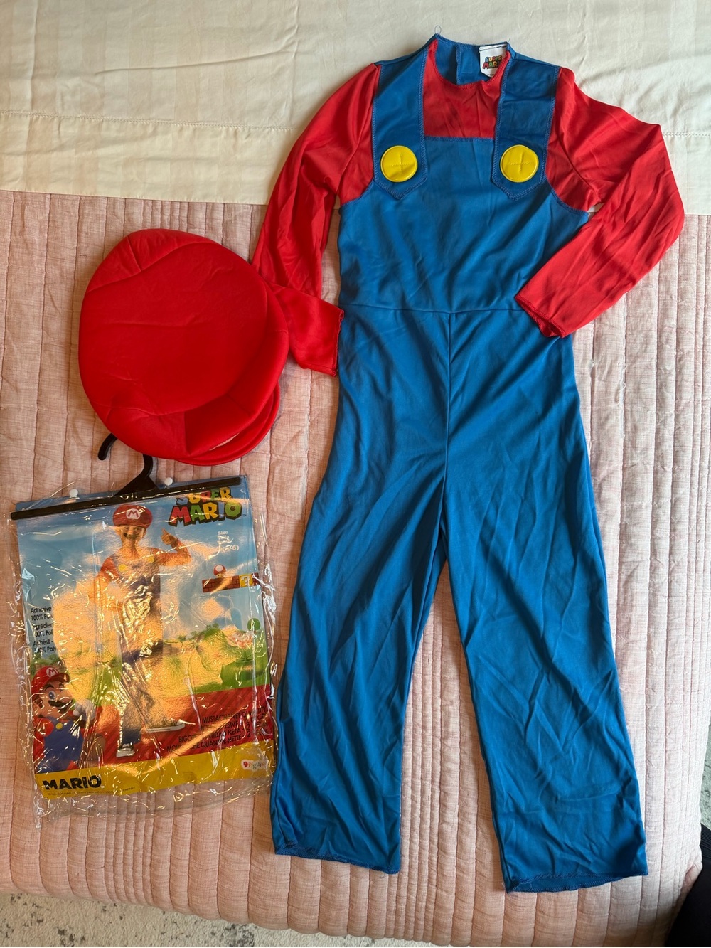 Super Mario Style Jumpsuit Costume with Red Hat | Size: 4/6